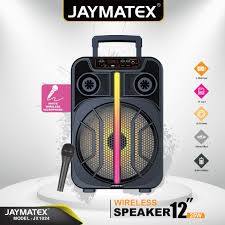 مكبر صوت لاسلكي محمول (Wireless Speaker) من العلامة التجارية Jaymatex، ويتميز بحجم 12 إنش
